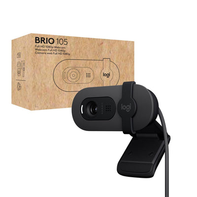 Cámara Logitech Brio 105 Full Hd 1080P  Business Webcam  USB-A  Compatible Windows, Mac, Chrome
