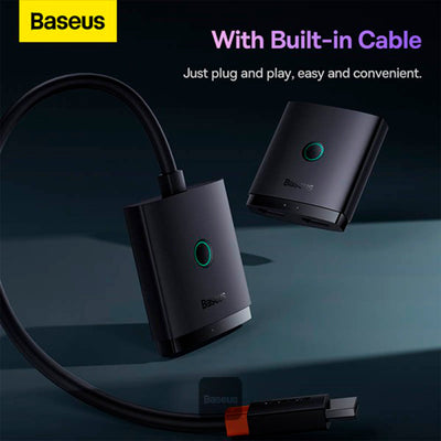 Baseus AirJoy Series 2-in-1 Bidirectional HDMI Switch  With 1m Cable Cluster Black