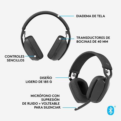 DEMO Audífonos Inalambricos Logitech zone vibe 100 BT 20H