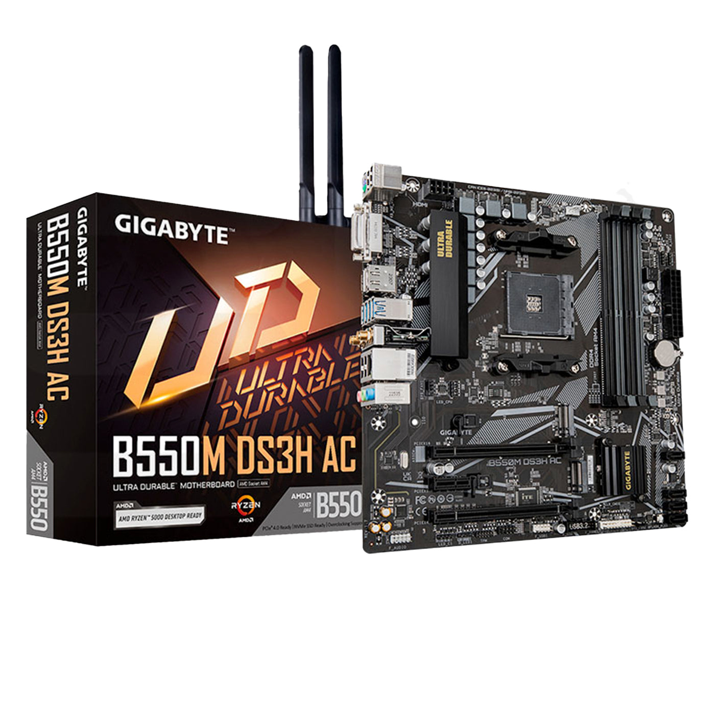 Motherboard Gigabyte B550M DS3H AC (rev. 1.5) Chipset AMD B550, Socket AM4, Micro ATX