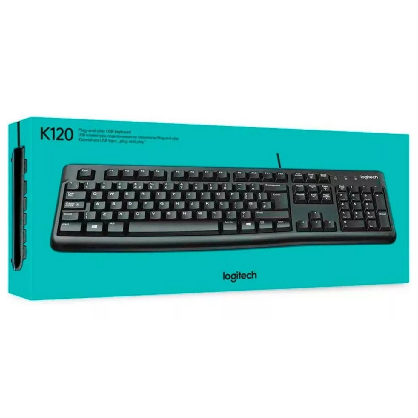 Teclado Logitech K120 Plug and Play Oficina Standard Durable