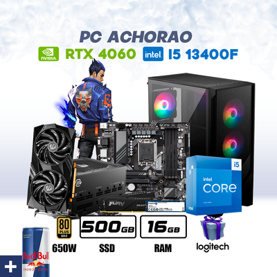 CPU Gamer Achorao Intel Core I5 13400F | RTX 4060 8GB | 1TB SSD | 16GB DDR5 #G5122