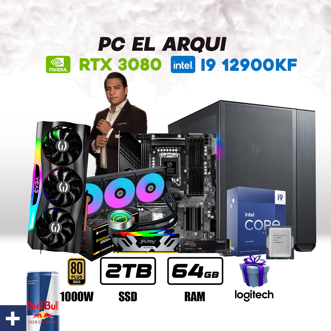 CPU El Arqui Intel Core i9 12900KF | RTX 3080 12GB | 2TB SSD | 64GB RAM | ENF. LIQ. #IA9123