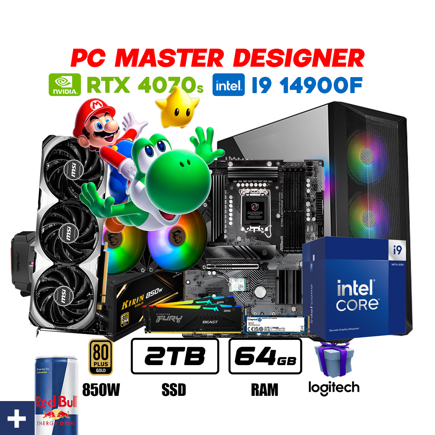 CPU Master Designer Iintel Core I9 13900KF | RTX 4070 S 12GB | 2TB SSD | 64GB DDR5 | ENF. LIQ. #D9123