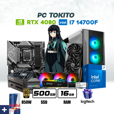 CPU Tokito Intel Core I7 14700F | Rtx 4080 16Gb | 1Tb Ssd | 16Gb Ram | Enf. Liq. #P7133TK