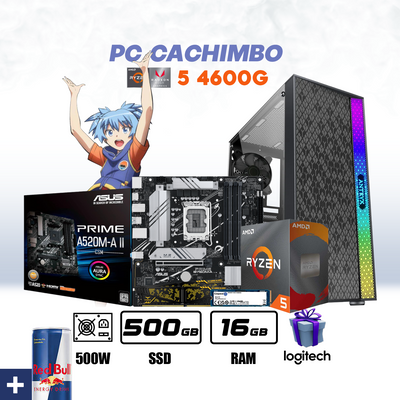 CPU Cachimbo AMD Ryzen 5 4600G | VEGA 7 | 500GB SSD | 16GB DDR4 #S4051