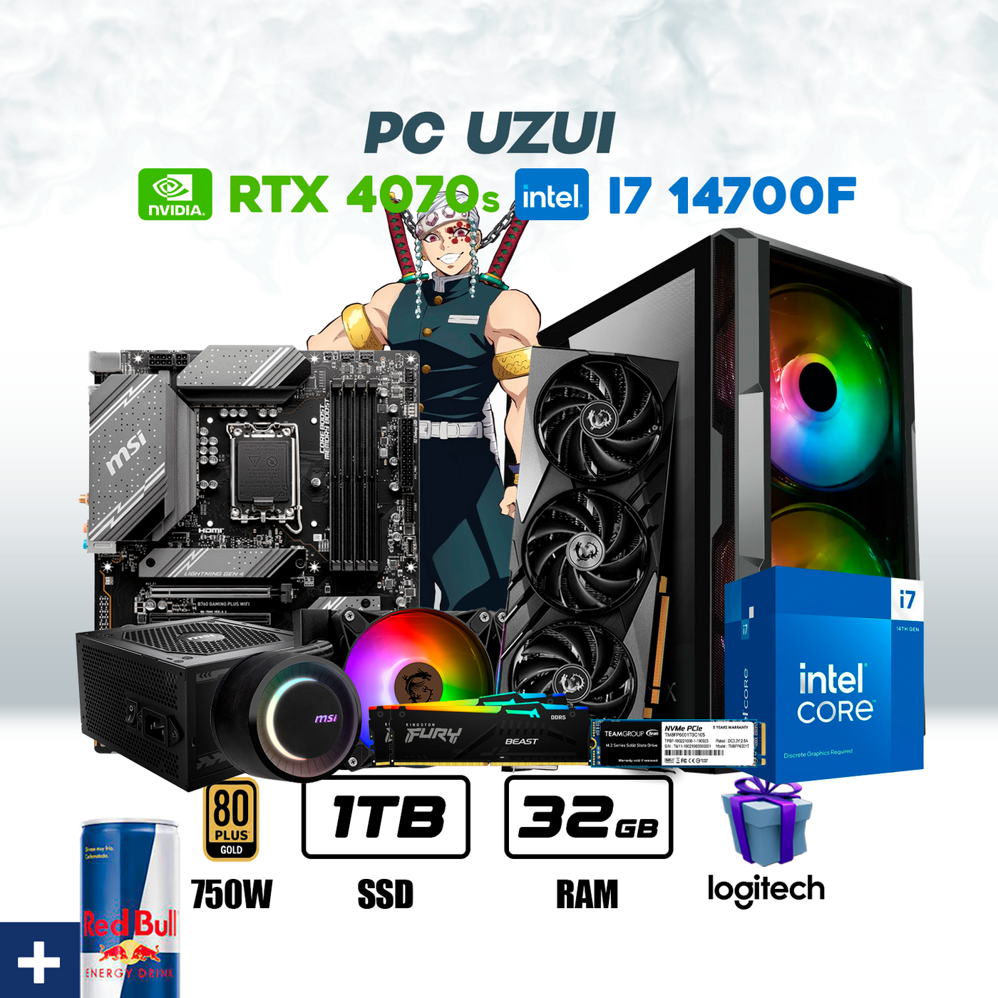 CPU Uzui Intel Core i7 14700F | RTX 4070 Super 12GB | 1TB SSD | 32GB RAM | ENF. LIQ. #P7133