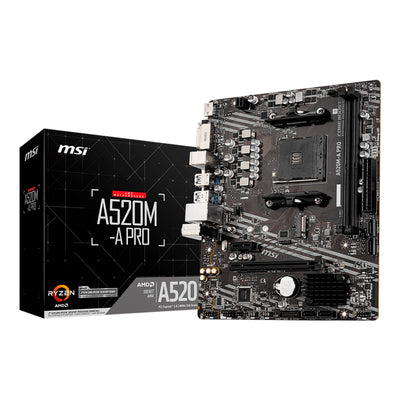 Motherboard MSI A520M-A PRO, Chipset AMD A520, Socket AMD AM4, mATX