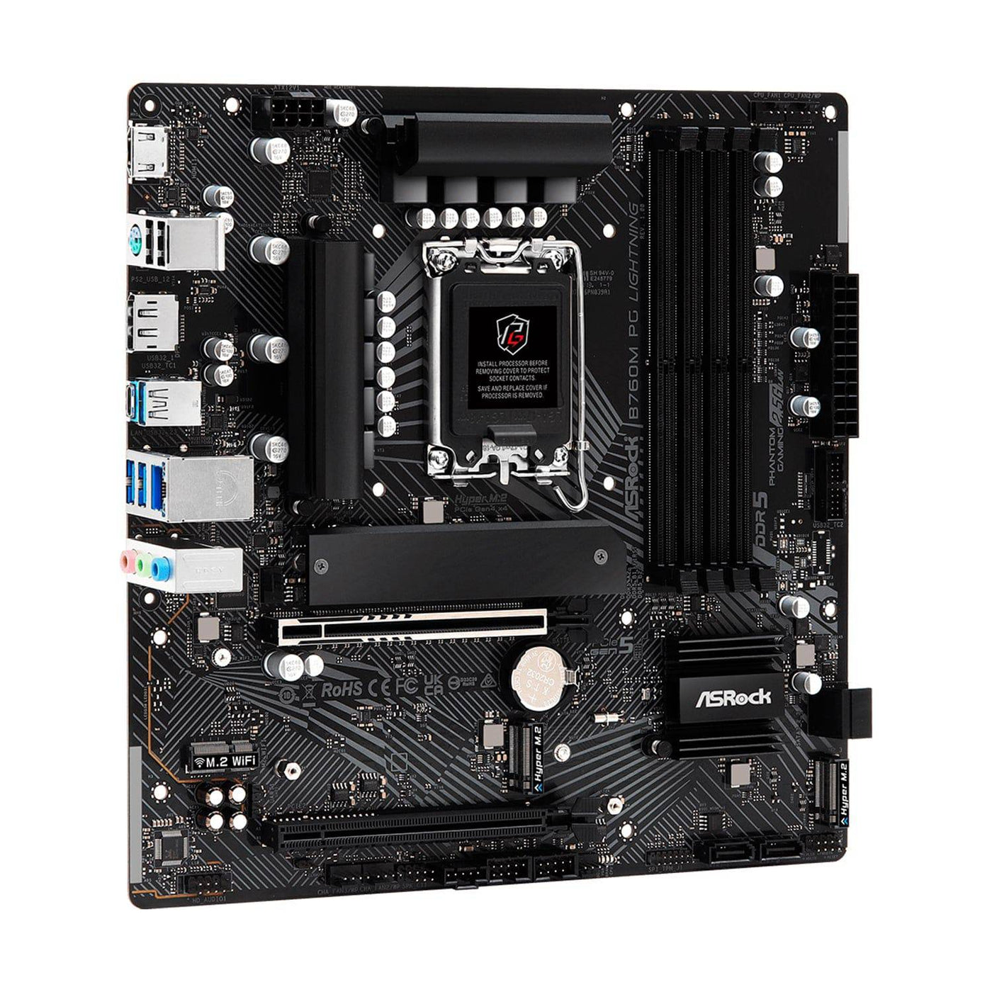 Motherboard ASROCK B760M PG LIGHTNING, LGA 1700, DDR5 7200MHz (OC), M.2(PCIe Gen4x4), PCIE 5.0 .