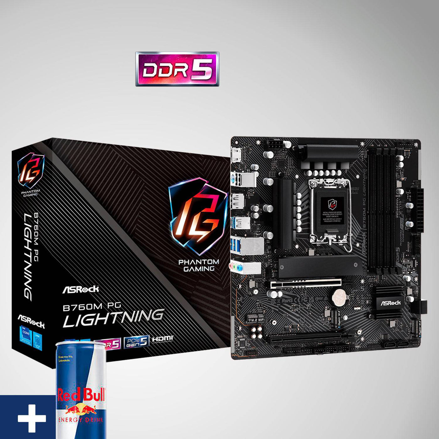 Motherboard ASROCK B760M PG LIGHTNING, LGA 1700, DDR5 7200MHz (OC), M.2(PCIe Gen4x4), PCIE 5.0 .