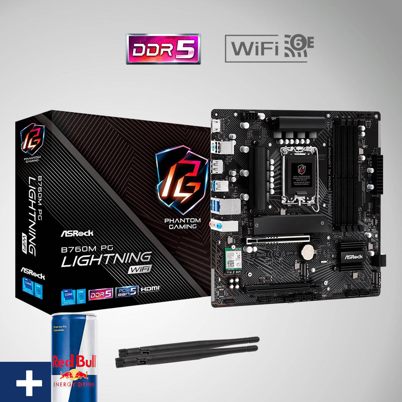 Motherboard ASROCK B760M PG LIGHTNING WIFI,DDR5 7200MHz (OC), M.2(PCIe Gen4x4), PCIE 5.0 .