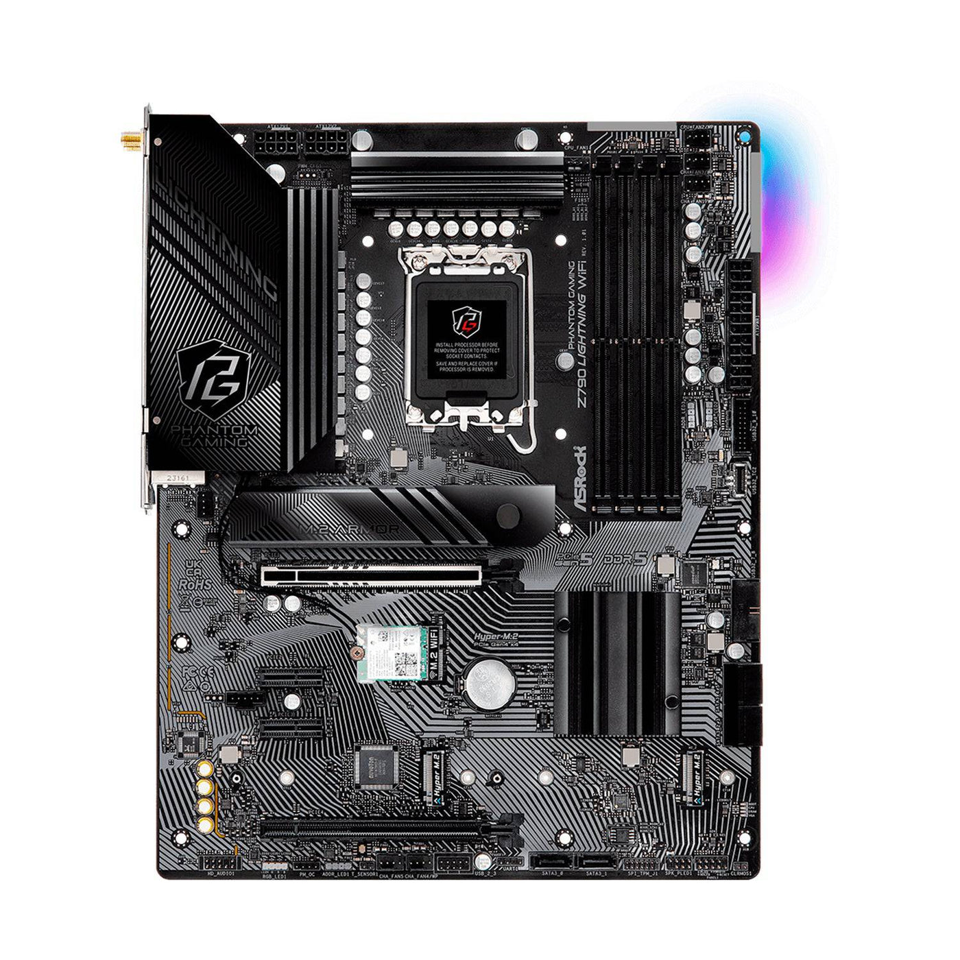 MOTHERBOARD ASROCK Z790 LIGHTNING WIFI, LGA 1700, DDR5 7600+(OC), M.2 (PCIE GEN4X4), PCIE 5.0, ATX.