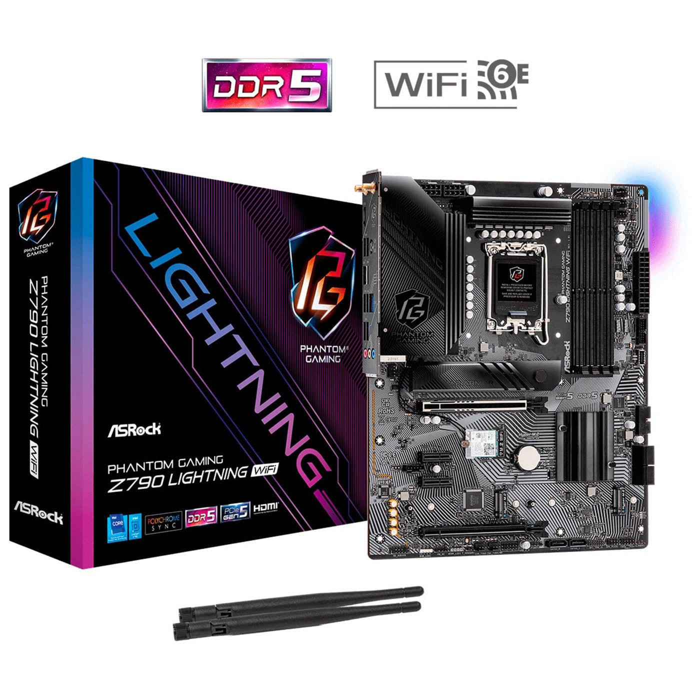 MOTHERBOARD ASROCK Z790 LIGHTNING WIFI, LGA 1700, DDR5 7600+(OC), M.2 (PCIE GEN4X4), PCIE 5.0, ATX.