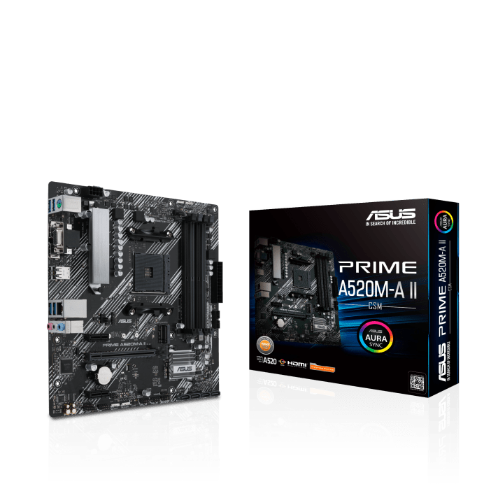 Motherboard ASUS PRIME A520M-A II/CSM, Chipset AMD A520, Socket AMD AM4, mATX