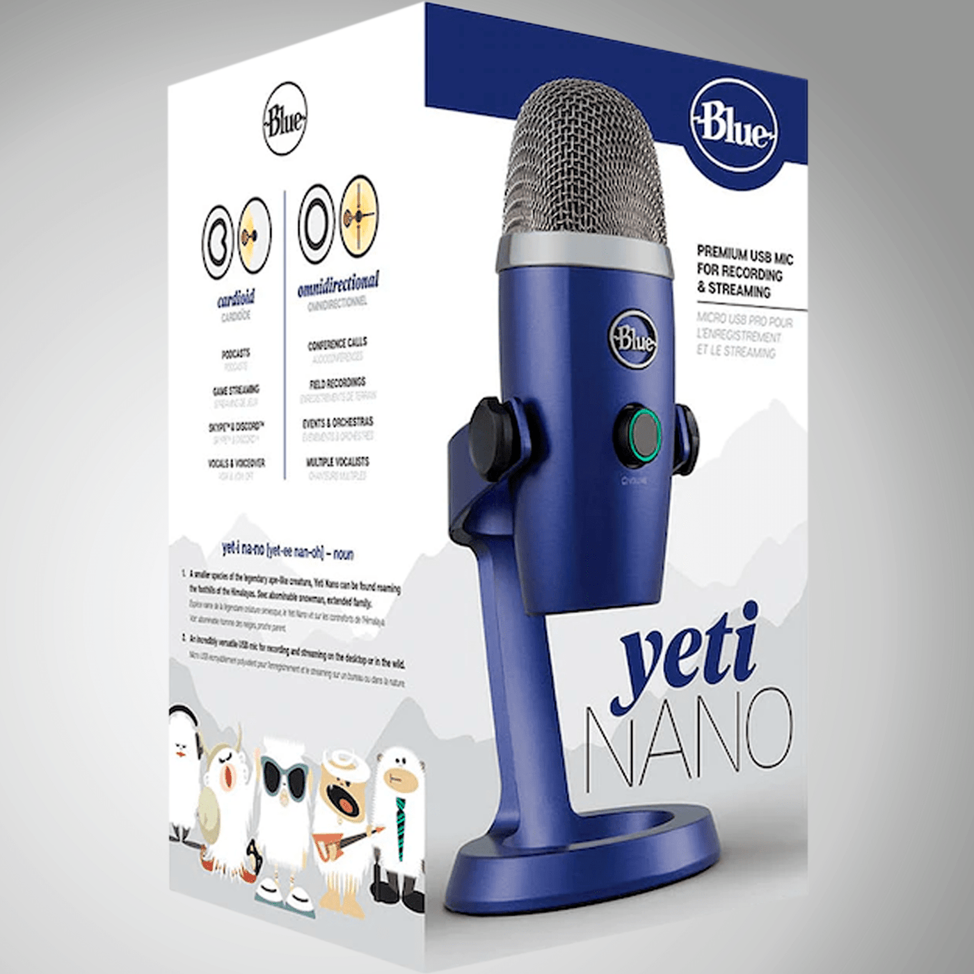 Micrófono Blue Yeti Nano Cardioide Omnidireccional USB