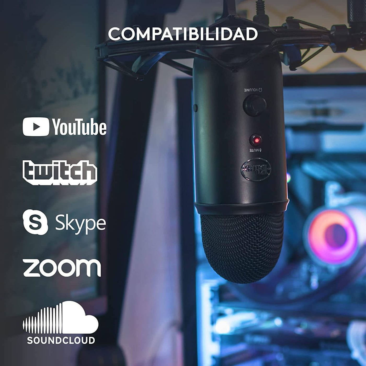 Micrófono Profesional Blue Yeti USB Plug and Play