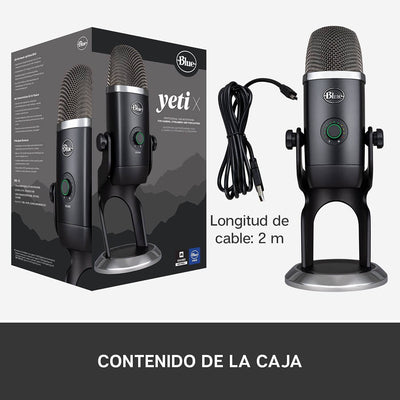 Micrófono Blue Yeti X USB Plug and Play / 4 patrones polares