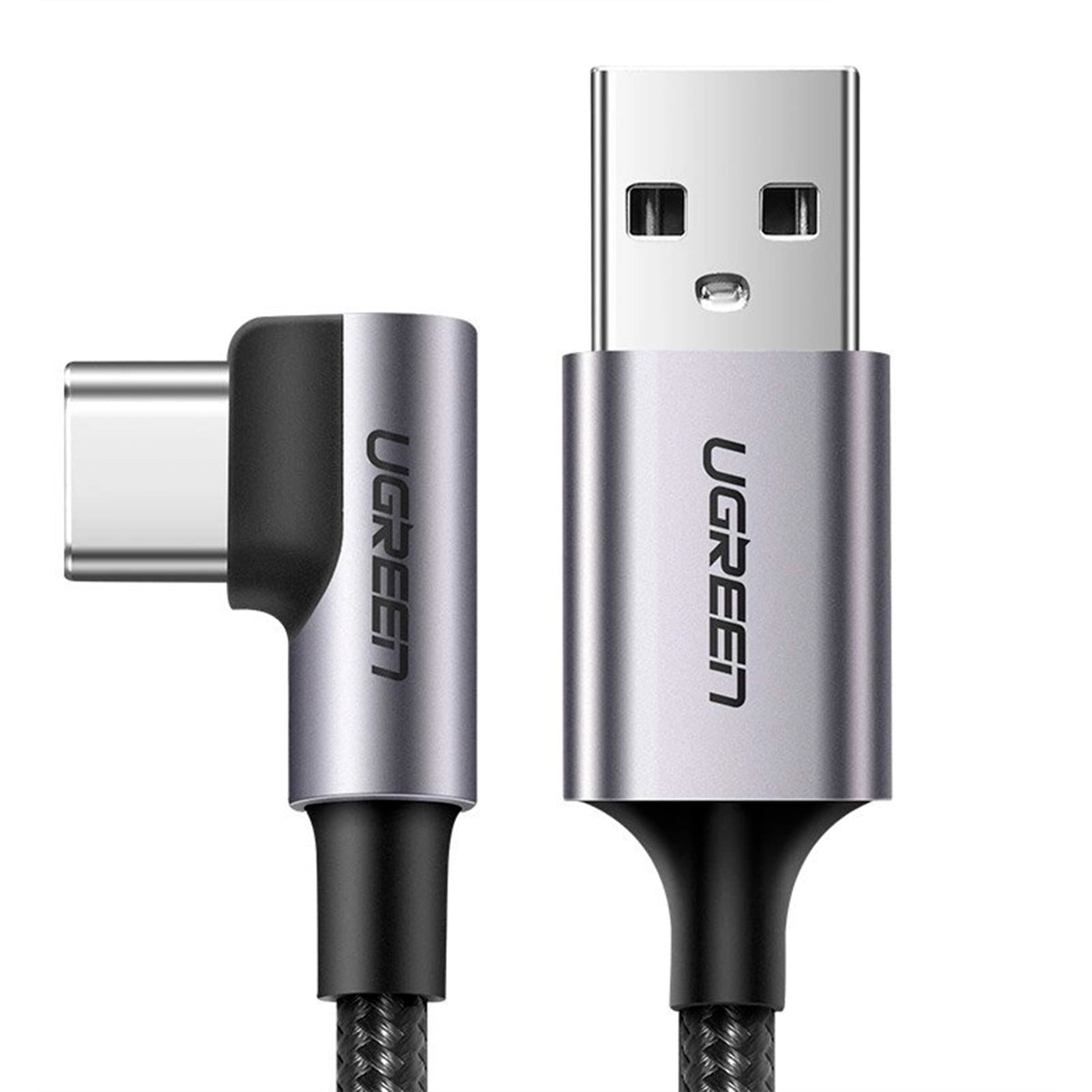 UGREEN Right Angle USB-A to USB-C Cable 1m/2m (Space Gray) US284