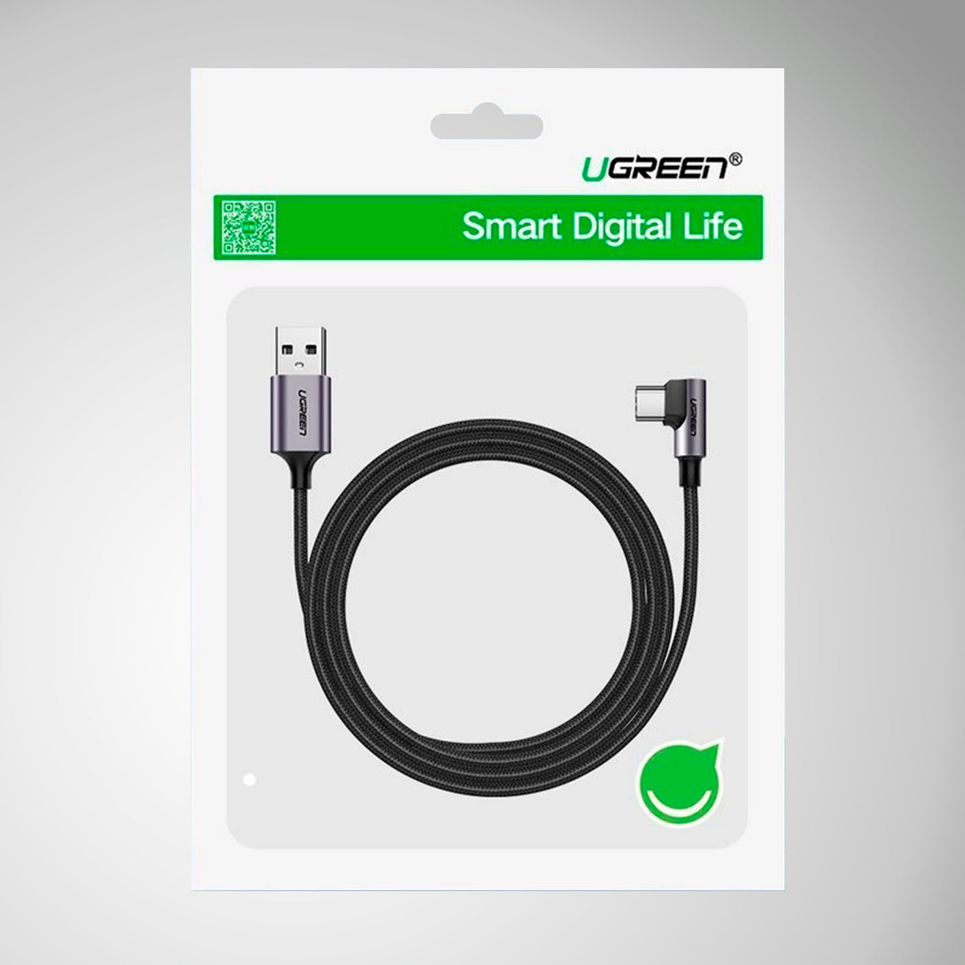 UGREEN Right Angle USB-A to USB-C Cable 1m/2m (Space Gray) US284