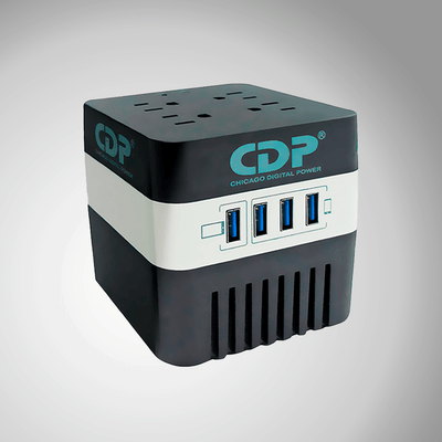 Estabilizador Cdp Ru-avr604i 600va/300W 4 Tomas 4 Puertos Usb