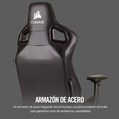 Silla Gamer Corsair T1 Race Diseño inspirado en las carreras – Cómodo exterior de polipiel – Construcción de acero – Apoyabrazos 4D