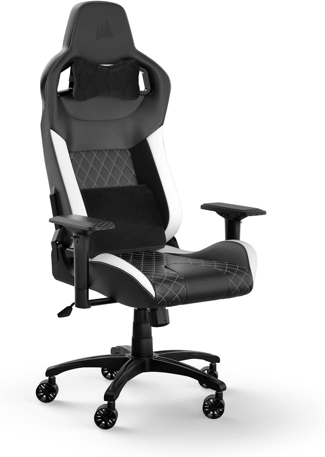 Silla Gamer Corsair T1 Race Diseño inspirado en las carreras – Cómodo exterior de polipiel – Construcción de acero – Apoyabrazos 4D