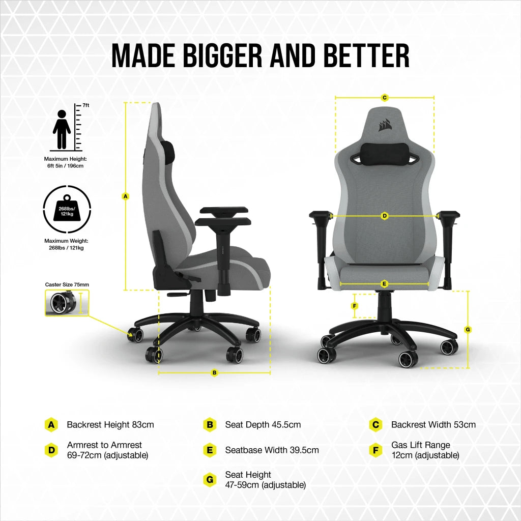 Silla Gamer Corsair TC200 con reposabrazos 4D, Material ( polipiel o textil) , Acero