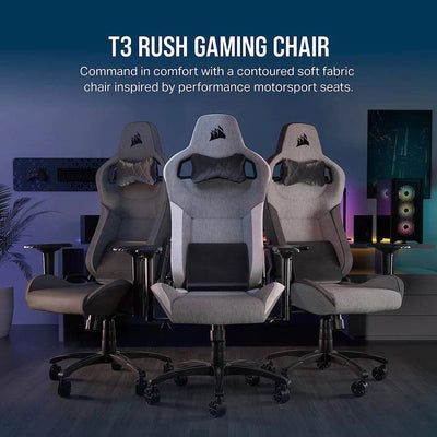 Silla Gamer T3 Rush Corsair C/ Reposabrazos 4D - Material/Tejido(Fabric)