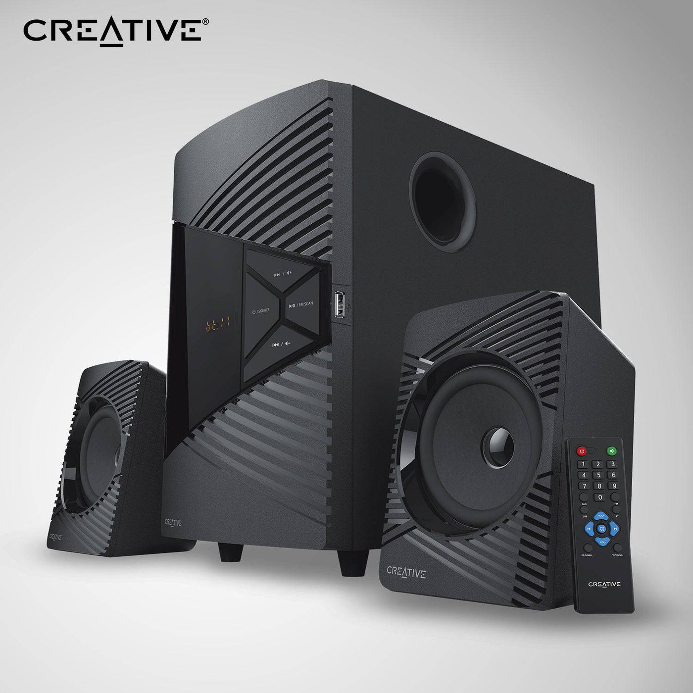 Parlante Creative E2500 2.1 30W/60W  BT/ FM/ USB/ 3.5MM 220V