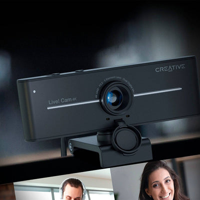 Cámara web CREATIVE LIVE! CAM SYNC 4K UHD 2160P DUAL MIC USB C/TAPA BLACK (73VF092000000)