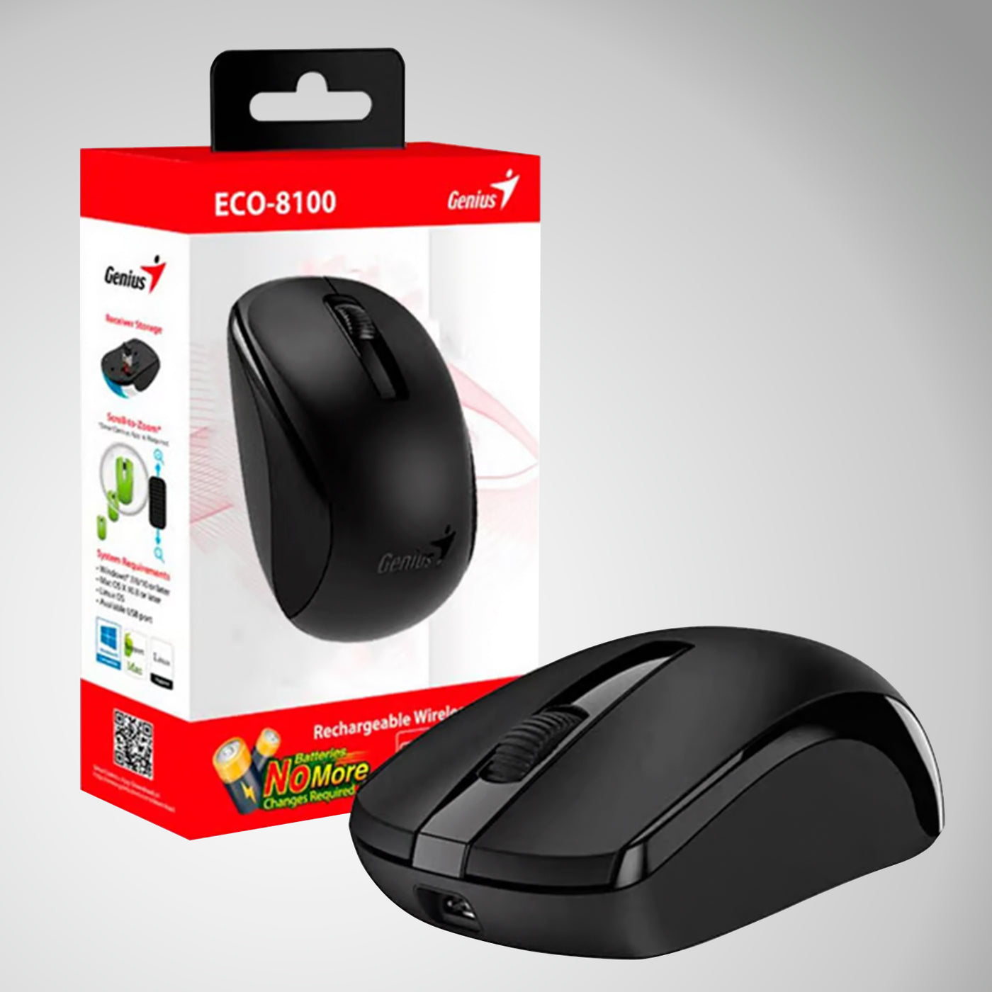 Mouse Genius ECO-8100 Wireless Blueeye Recargable