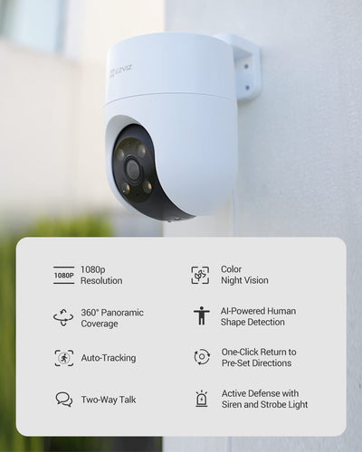 Camara de Seguridad Inteligente Ezviz H8c 2k+ 4MP - Lente 4MM - Vista 360°