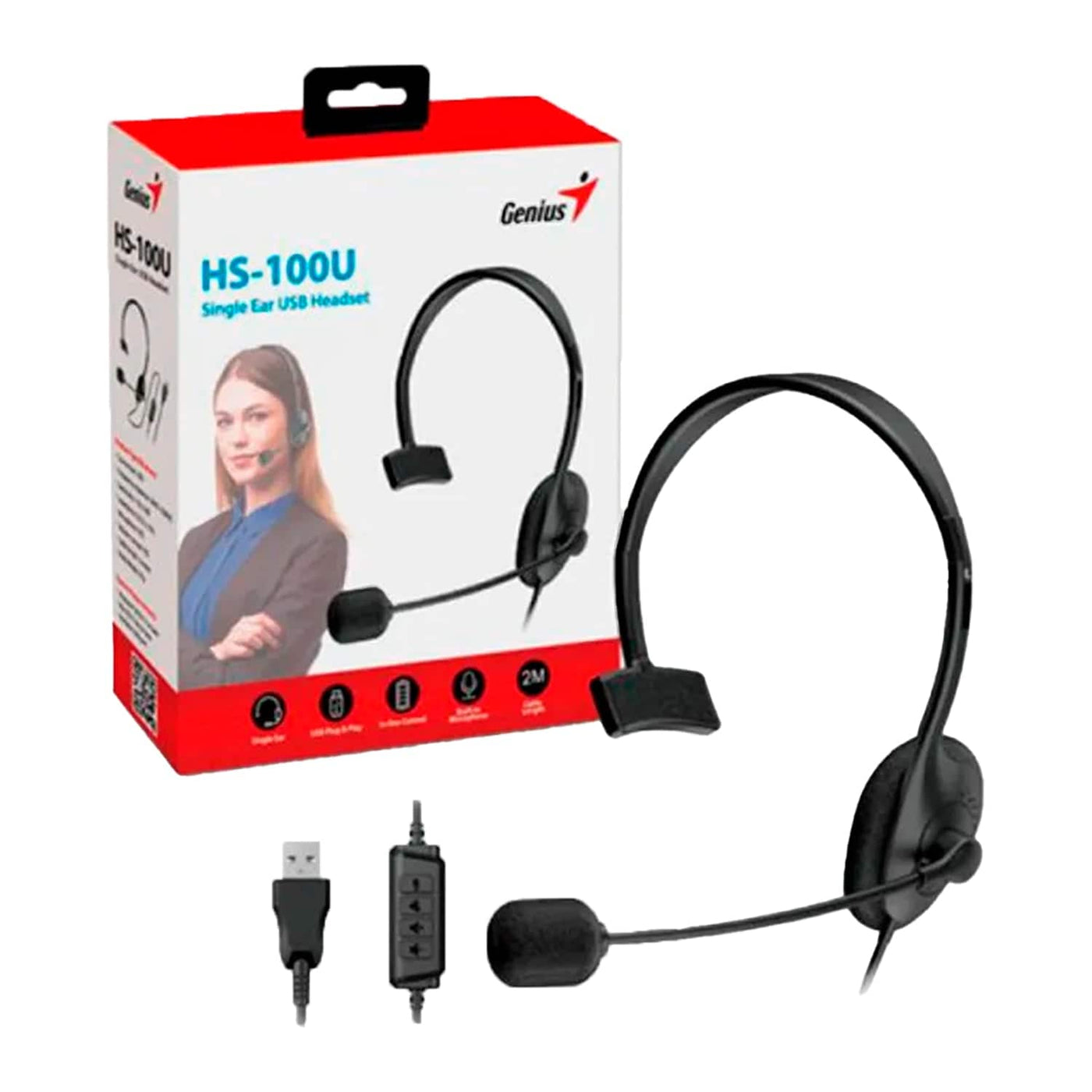 Audífonos USB GENIUS HS-100U MONO Mic