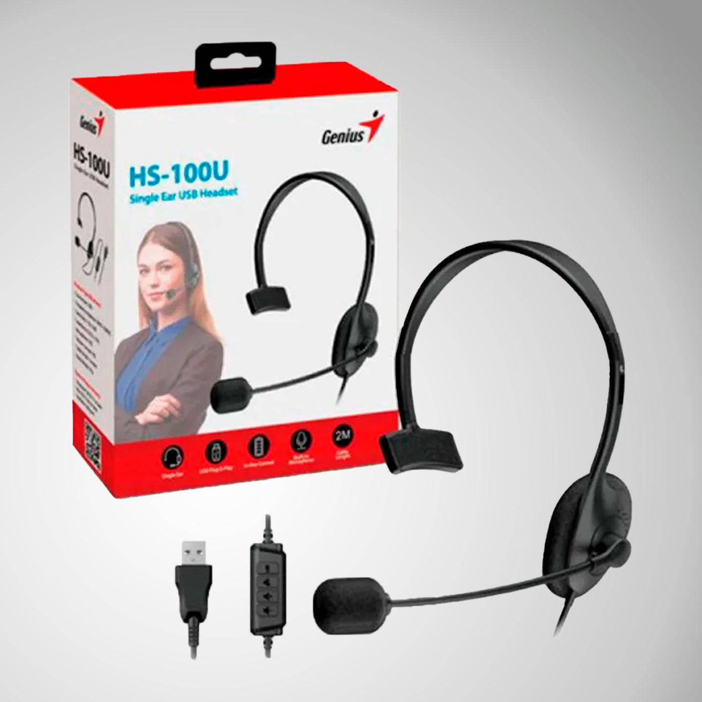 Audífonos USB GENIUS HS-100U MONO Mic