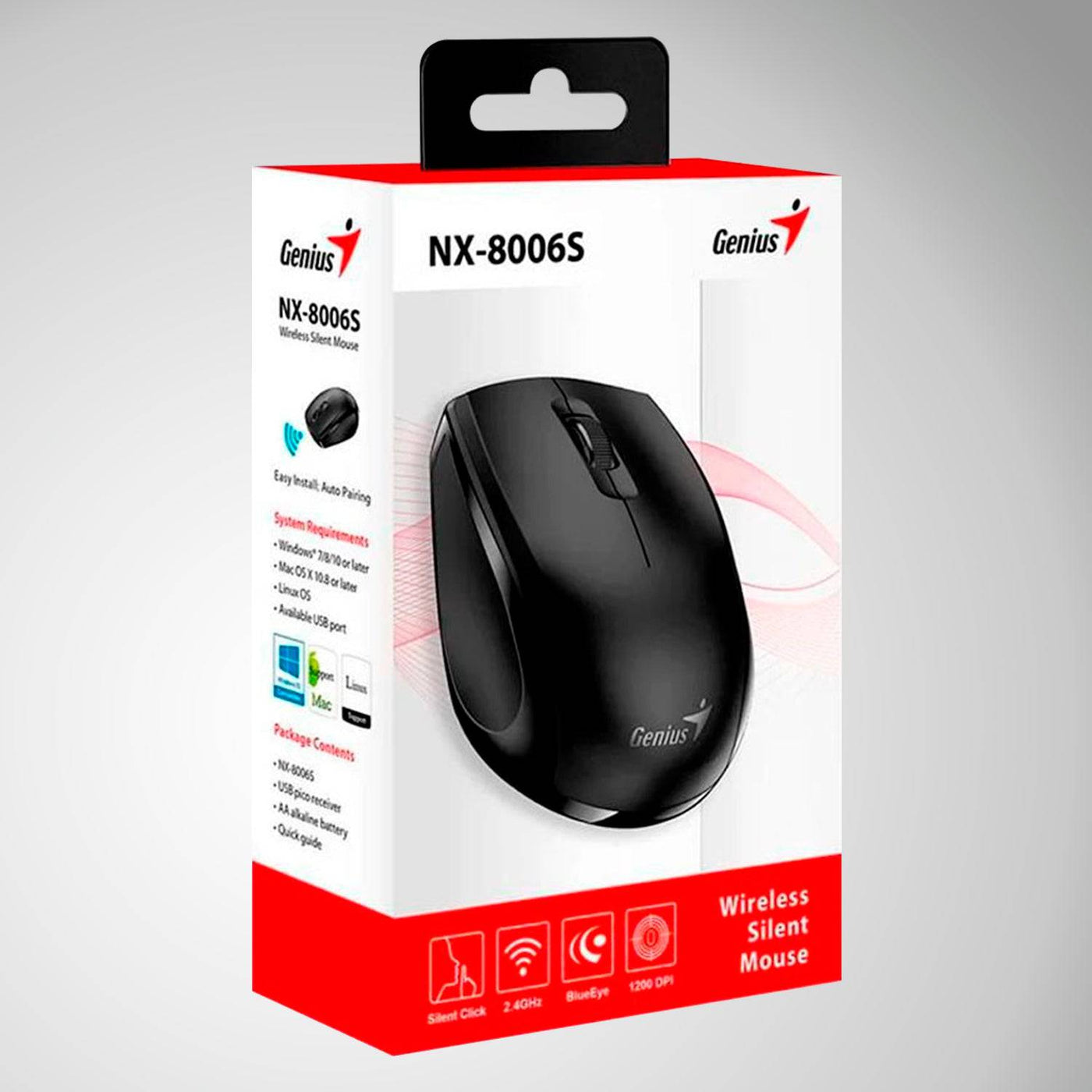 Demo Mouse Genius NX-8006S Wireless USB-C Blueeye Silent Ergonómico