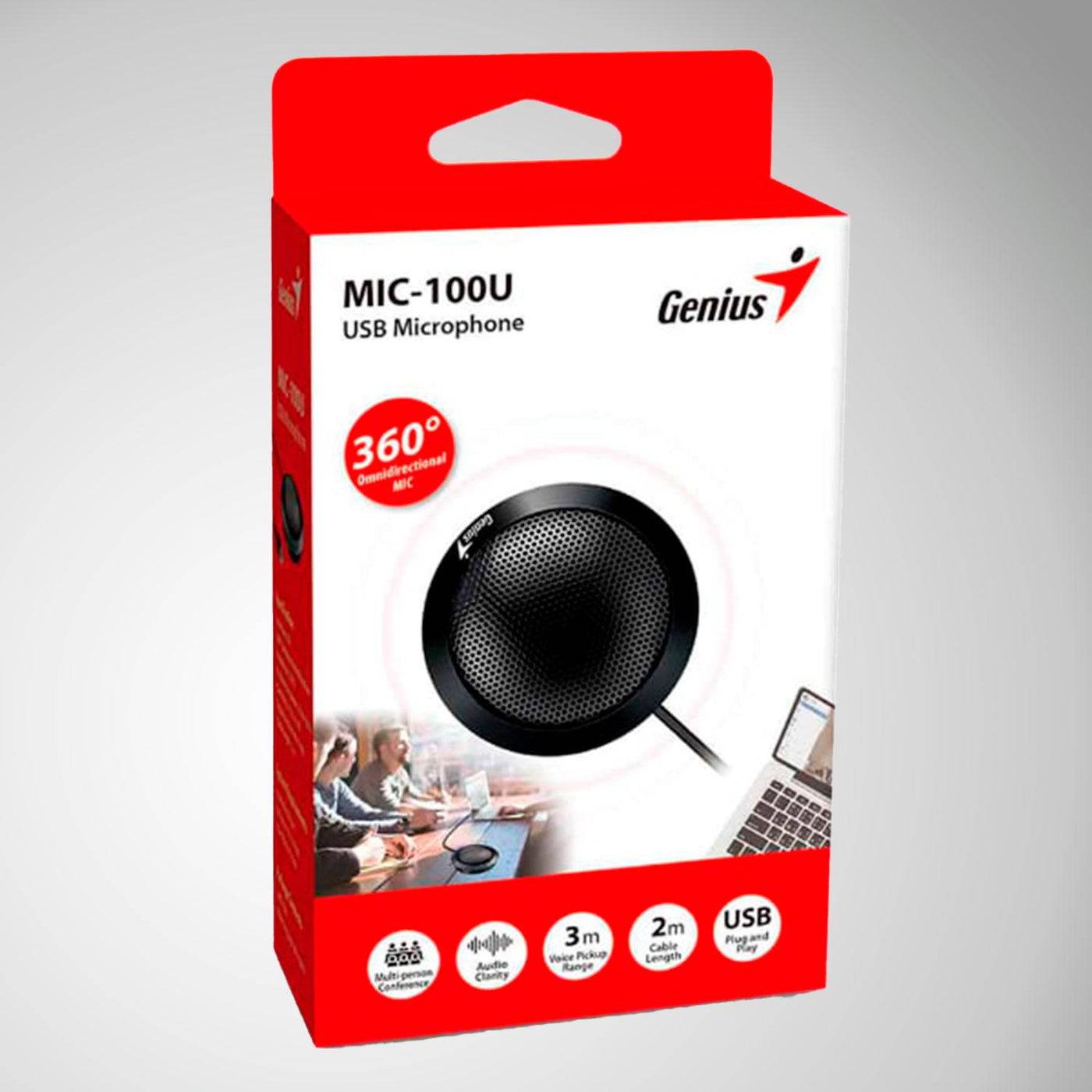 Micrófono GENIUS MIC-100U P/VIDEO CONFERENCIA BLACK