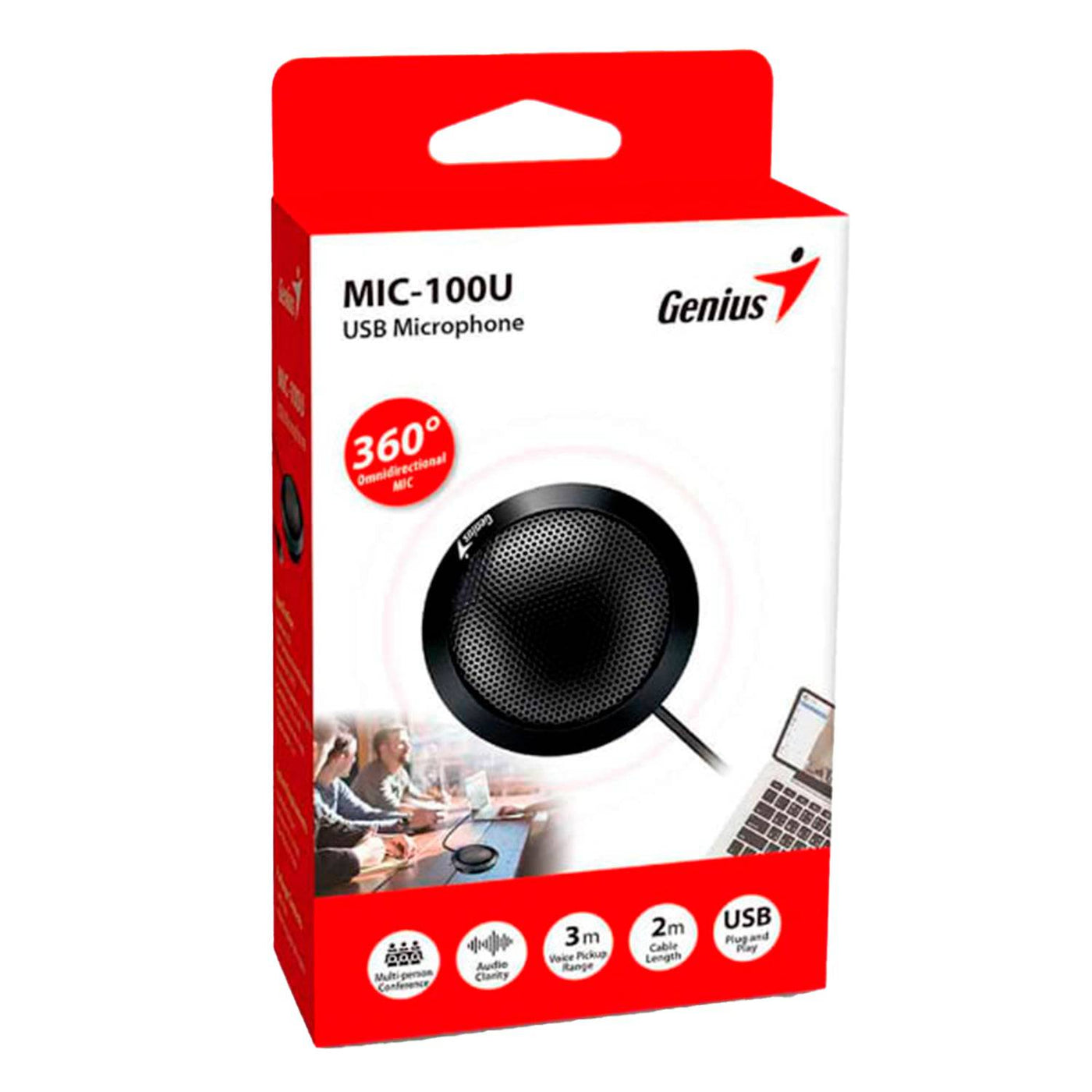 Micrófono GENIUS MIC-100U P/VIDEO CONFERENCIA BLACK