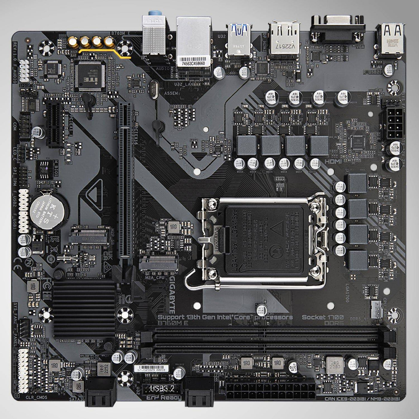 DEMO Motherboard Gigabyte B760M E Chipset Intel B760, LGA1700, Micro ATX