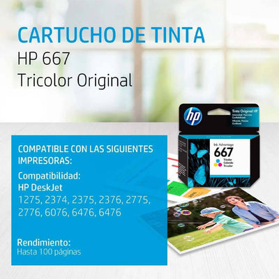 Cartucho de tinta HP 667 Original Ink