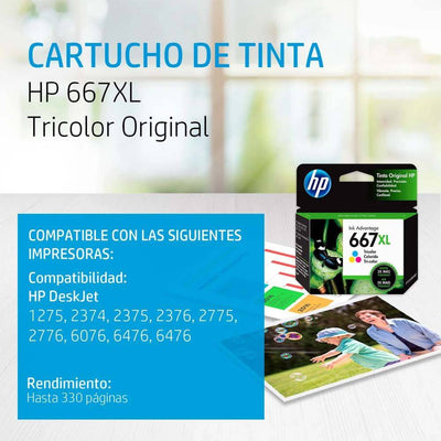 Cartucho de tinta HP 667XL Original Ink