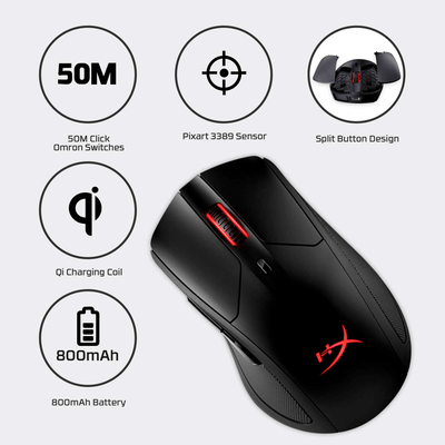 Mouse Gamer Hyperx Pulsefire Dart Wireless Qi Certified Rgb