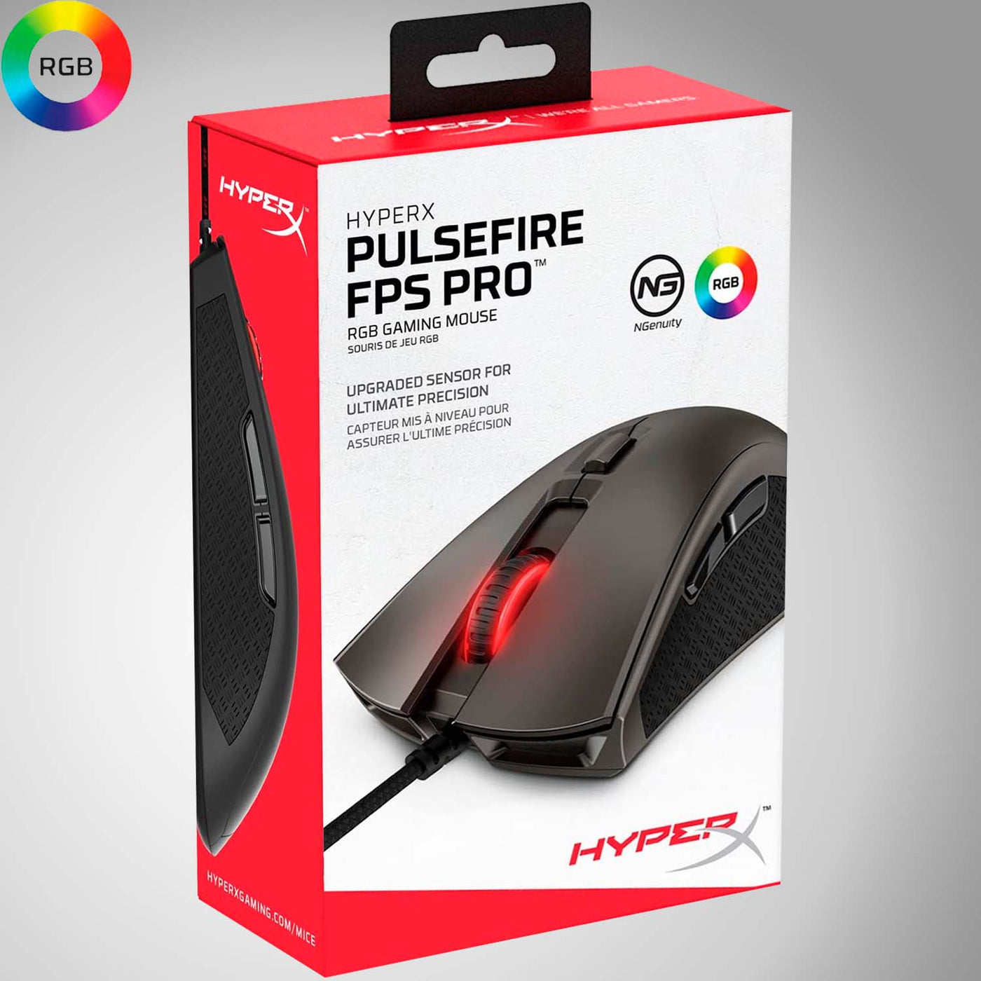 Mouse Gamer HyperX Pulsefire FPS Pro 16K DPI 6 Botones RGB(P163B) - Achorao