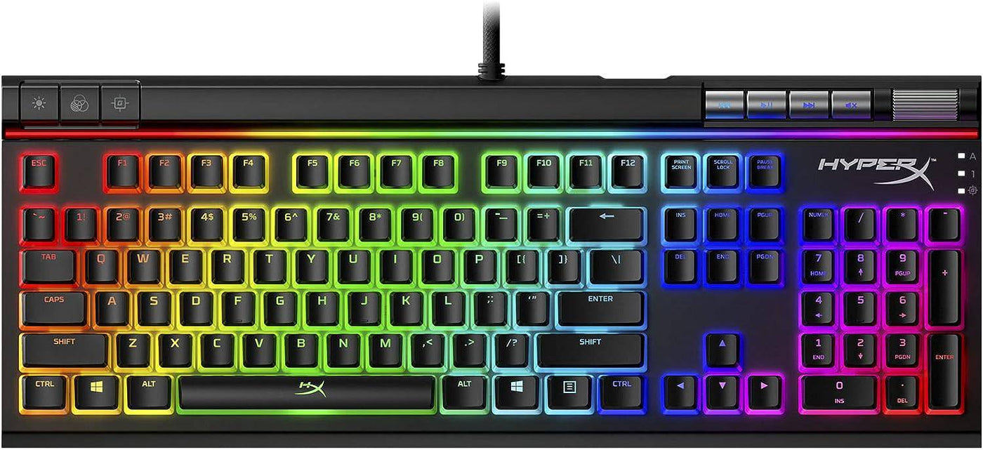 Teclado en español Hyperx Elite 2 retroiluminación LED RGB, interruptor lineal rojo - Achorao