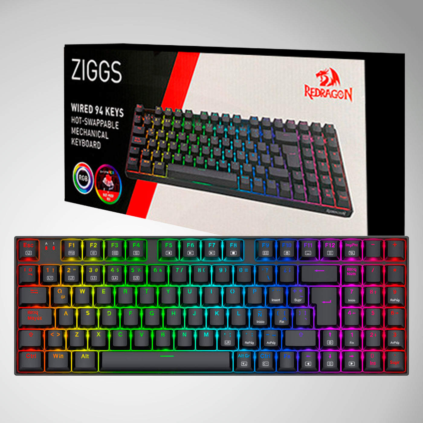 Teclado Gamer Mecánico Redragon Ziggs K669-rgb-sp