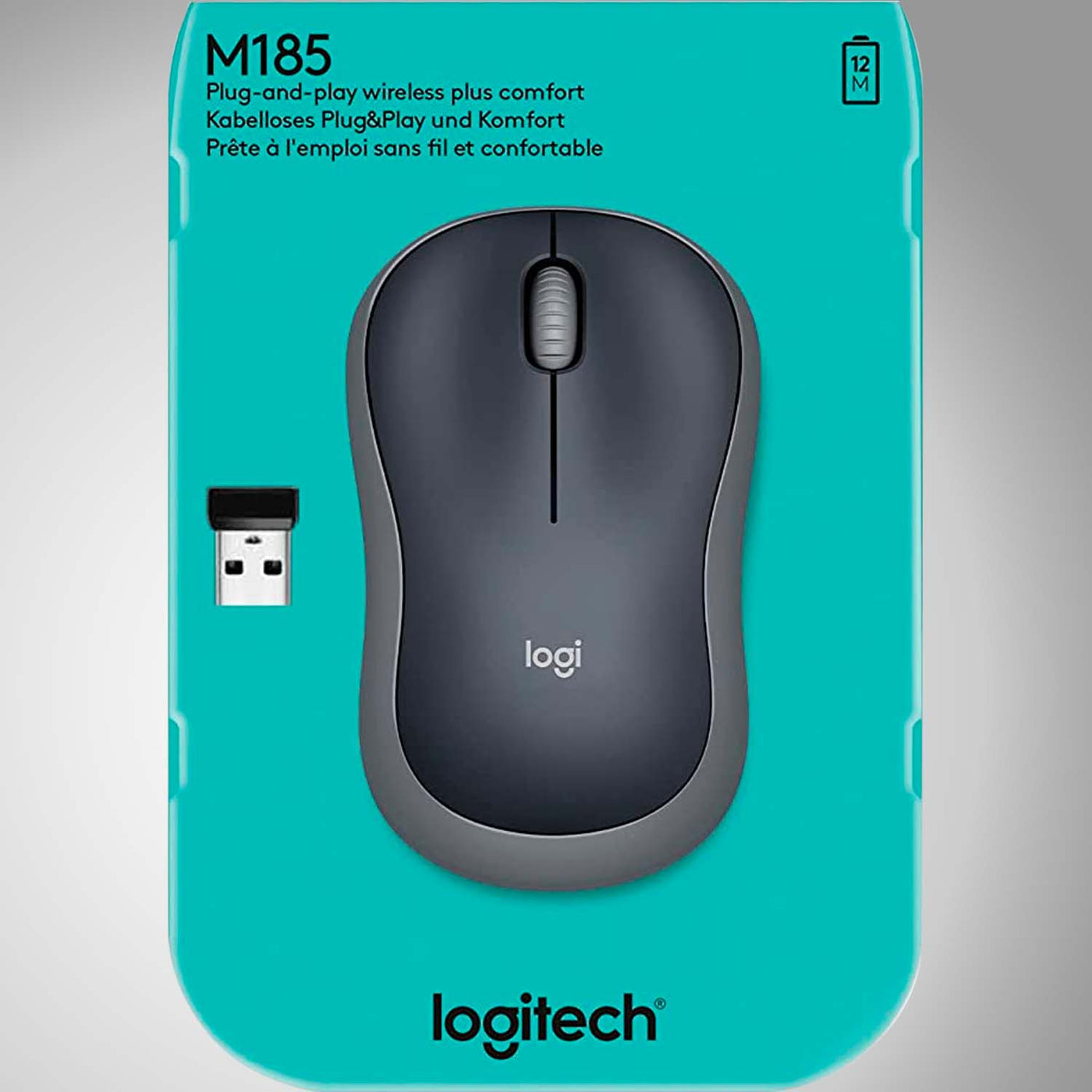 Mouse Logitech M185 Inalámbrico Portátil Plug and Play(P163B)