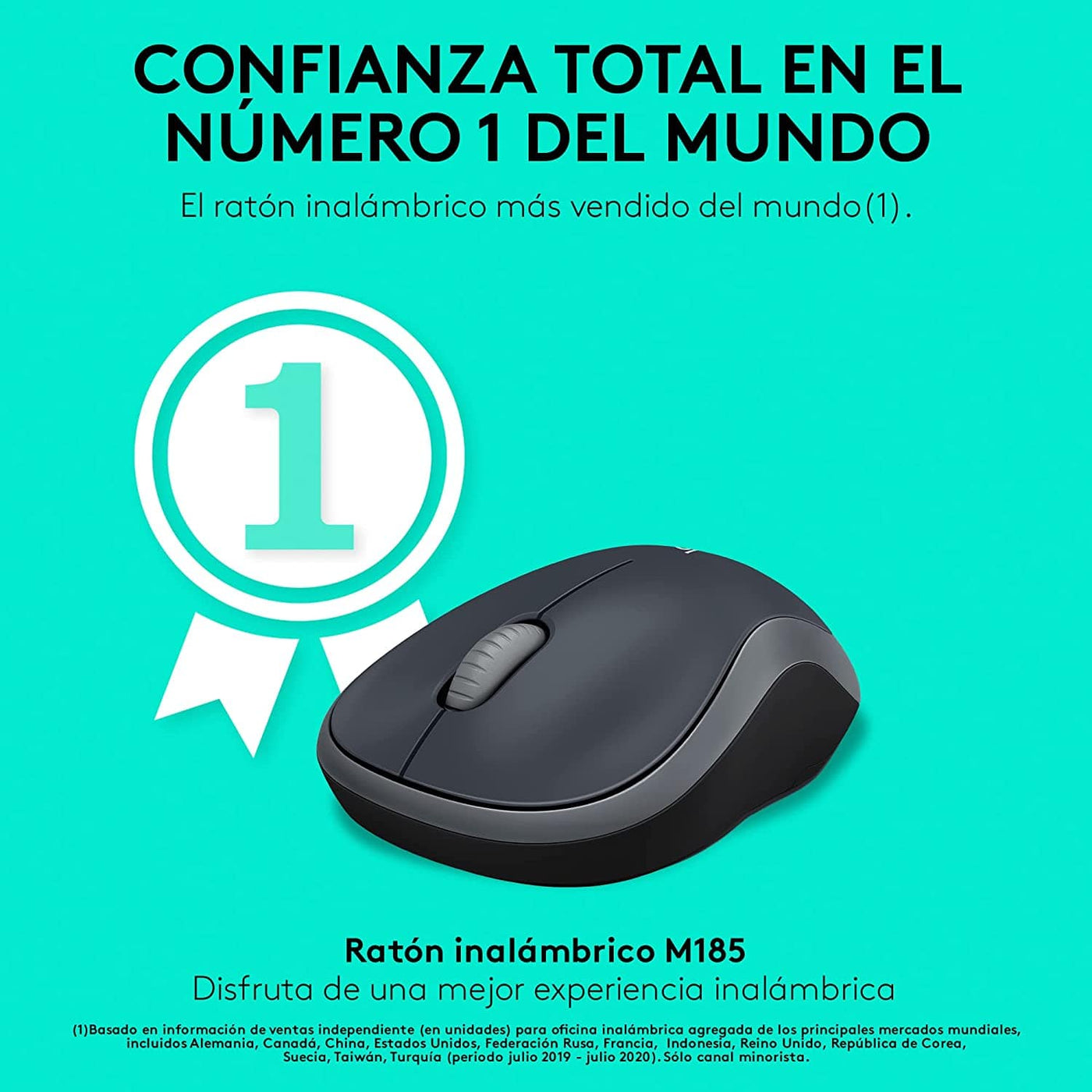 Mouse Logitech M185 Inalámbrico Portátil Plug and Play(P163B)