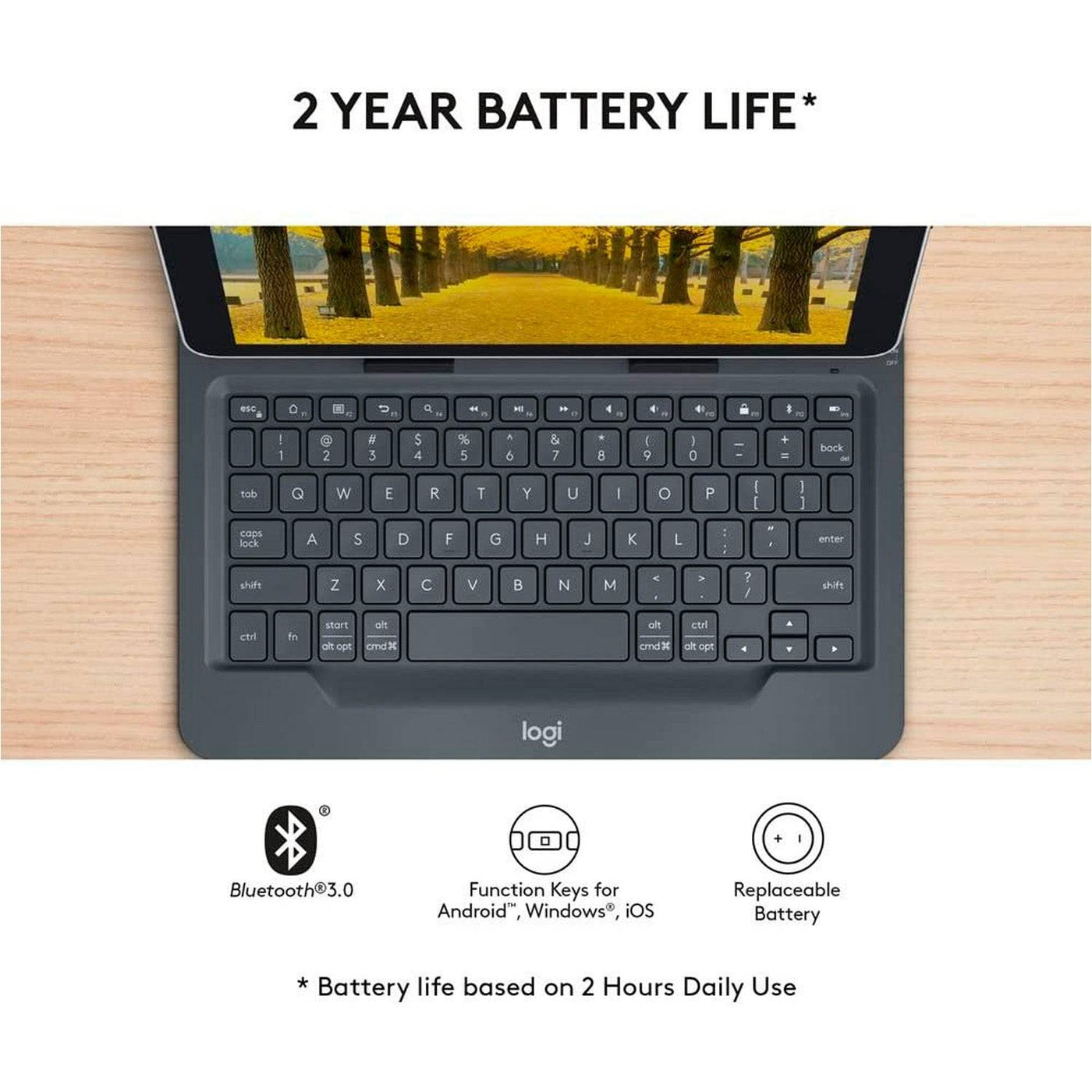 Logitech Universal Folio - Funda con Teclado Inalámbrico