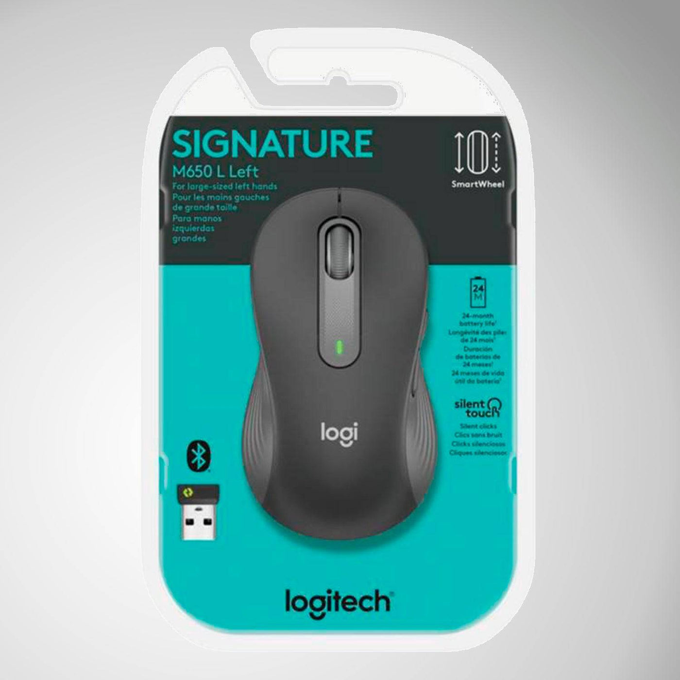 Mouse Logitech Inalámbrico  M650 L Left signature para usuarios zurdos