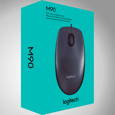 Mouse Logitech M90 Dark Midnight Oficina Cómodo USB(P163B)