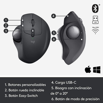 Mouse Logitech Mx Ergo Trackball Inalambrico Bluetooth Mac Windows